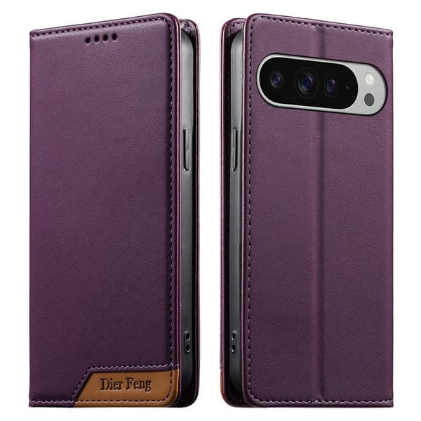 DIERFENG Lommebokdeksel med Hjørnelogo til Google Pixel 11 Pro XL Purple