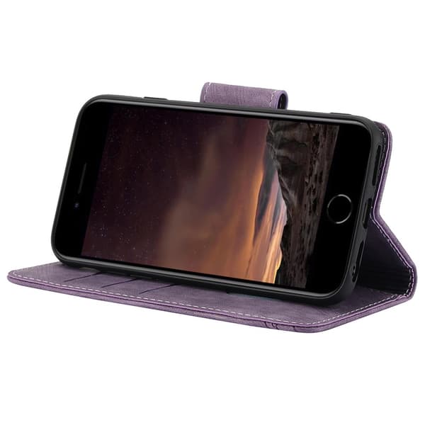 Til iPhone 17e / 16e Etui Sommerfugl Blomst Ridsefast Telefoncover Purple
