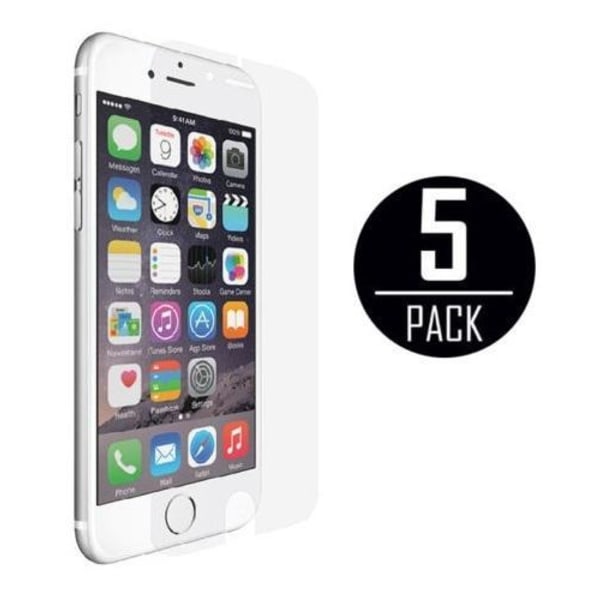 5 näytönsuojaa iPhone 6/6s Plus 5,5" + puhdistusliina Transparent