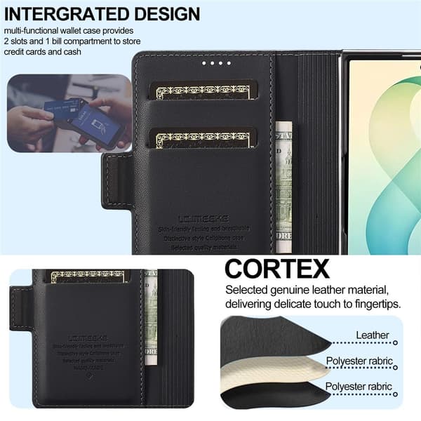 LC.IMEEKE Telefonpungcover med støtte til Samsung Galaxy Z Fold8 Black
