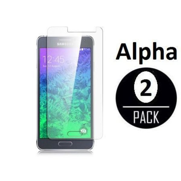 2stk skjermbeskyttere for Galaxy Alpha + rengjøringsklut Transparent