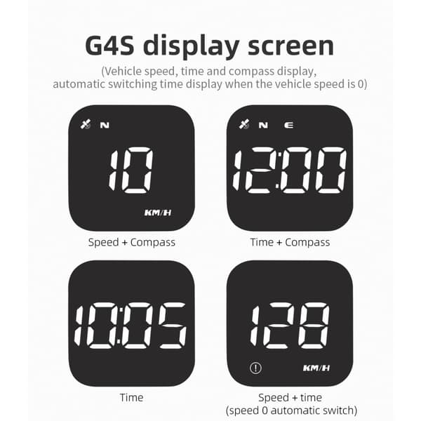 Head - Up Display HUD GPS Universaali monitoiminen nopeusmittari - Valkoinen White