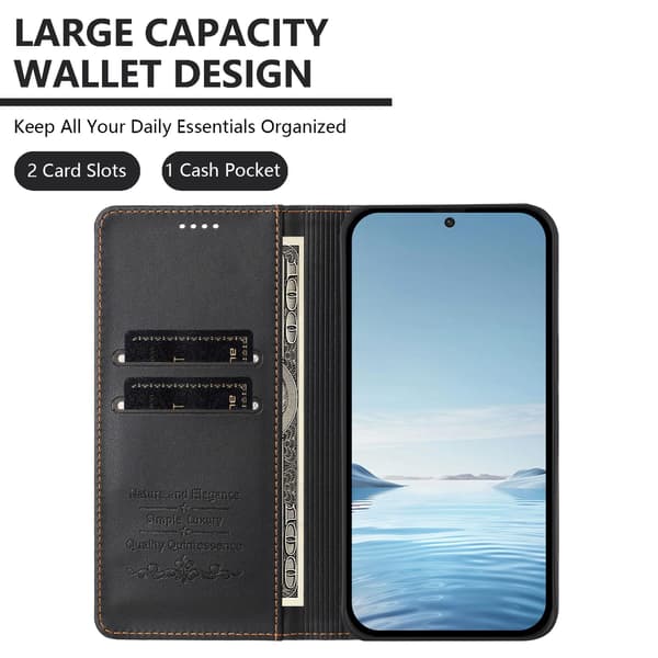Til Samsung Galaxy S26 Magnetisk Lommebokdeksel Black