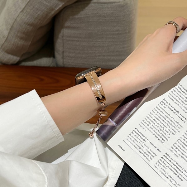 Armband För Watch Series 9 8 7 41mm 6 5 4 SE 40mm 3 2 1 38mm - Rose Gold Rosa guld
