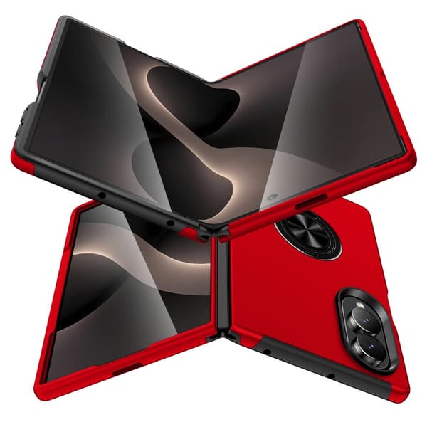 Hybridtelefoncover med ringholder til Samsung Galaxy Z Fold8 Red