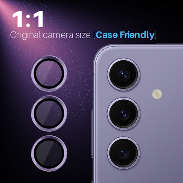 NORTHJO Samsung Galaxy S25 Karkaistu Lasi Kameran Linssinsuoja Purple