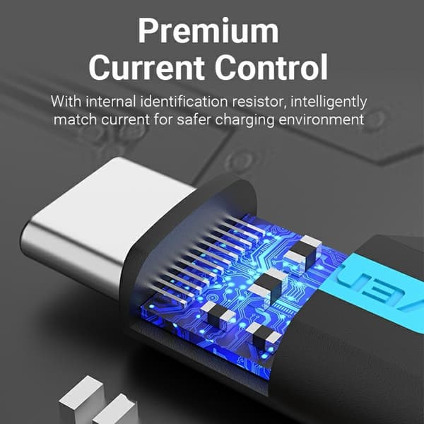 VENTION USB 2.0 USB-C Han til Micro-B Hun Adapter Mini OTG Konverter Black