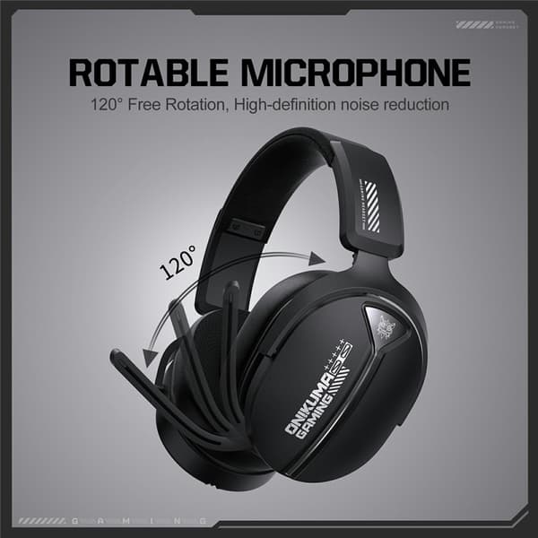 ONIKUMA GT887 Gaming Headset LED Kablede Over-Ear Hovedtelefoner Mikrofon - Sort Black