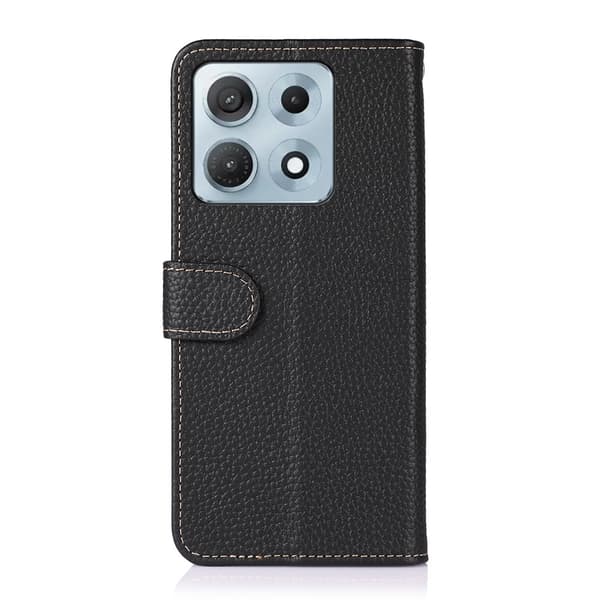 KHAZNEH Telefonplånboksfodral i läder för Motorola Edge 70 Max 5G Svart