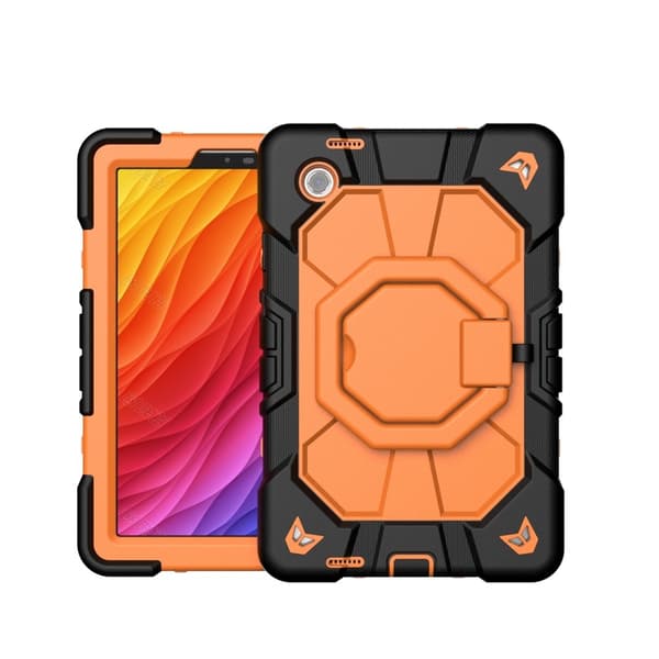 Til Samsung Galaxy Tab A11+ Kraftig rustningsveske Nettbrettveske Black + Orange Multicolor