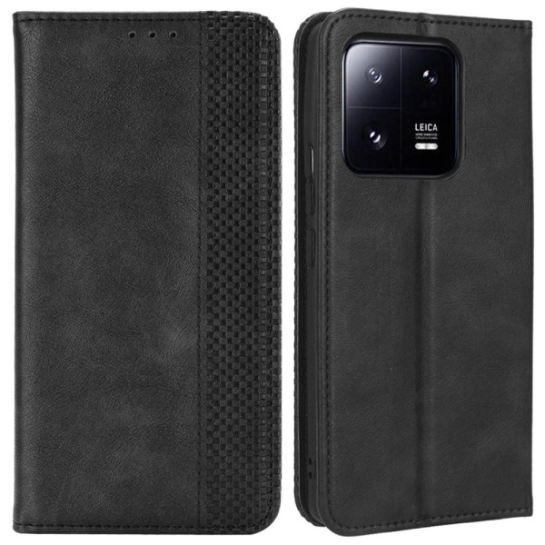 Til Xiaomi 13 Stand Phone Case Fuld Protection Pung Cover - Sort Black