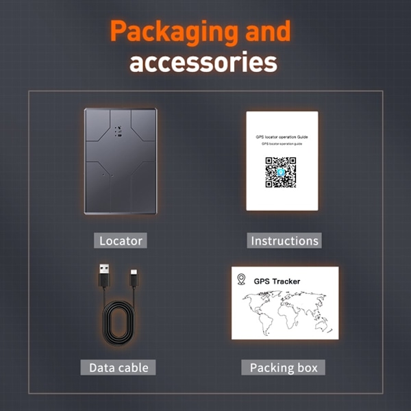 Q16 GPS Tracker Magnetisk Stöldskydd 4G Locator Multi Alerts Spårningsenhet Svart