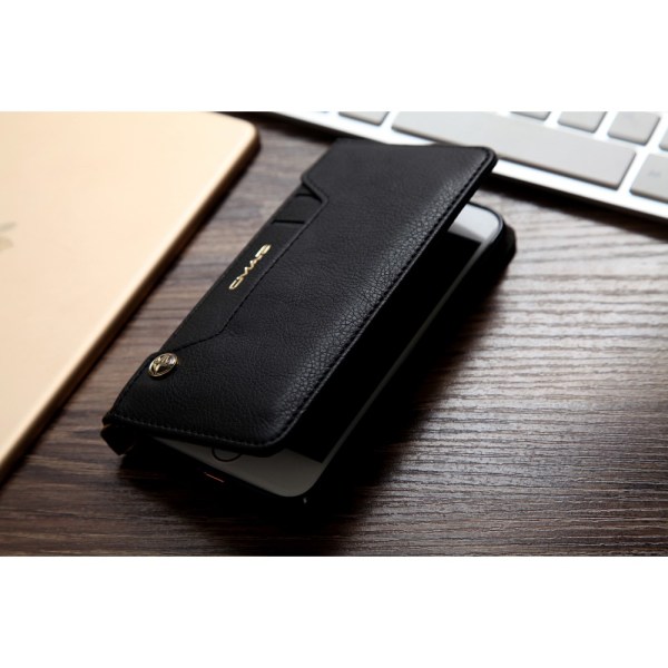 CMAI2 Litchi Wallet Case til iPhone 7/8/SE (2020) Black
