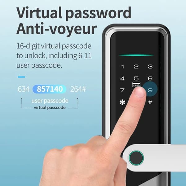 Smart dørlås Elektronisk lås A1 Tuya WiFi fingeravtrykk dynamisk passord NFC Bronze