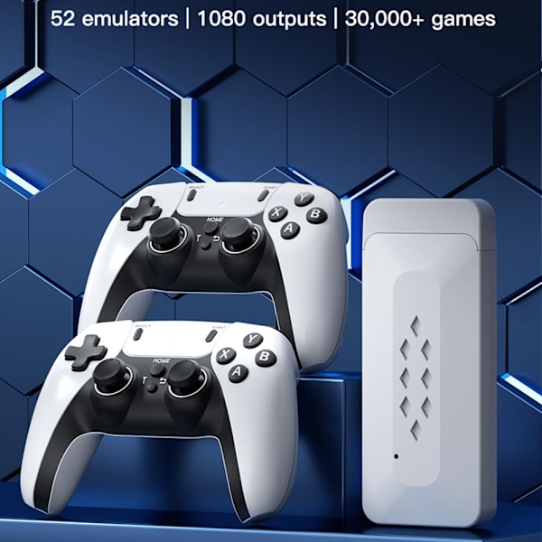 Spillpinne 4K Dobbel 2.4G Trådløse Spillkontrollere med 128G 30000+ Spill for TV White