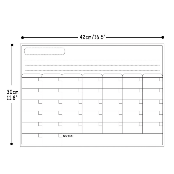 Magnetisk kalender veckovis månad schema Planerare lista Svart