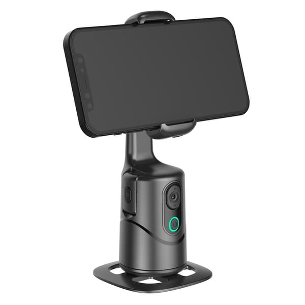 Geststyrd AI Intelligent Auto Tracking Telefongimbal Bluetooth fjärrkontroll Svart