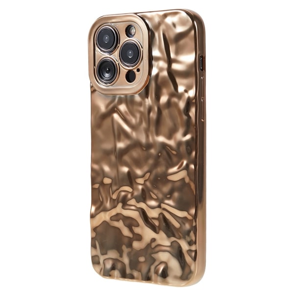 Till iPhone 15 Pro Max TPU-skal Elektropläterad Rynkad - Guld Guld