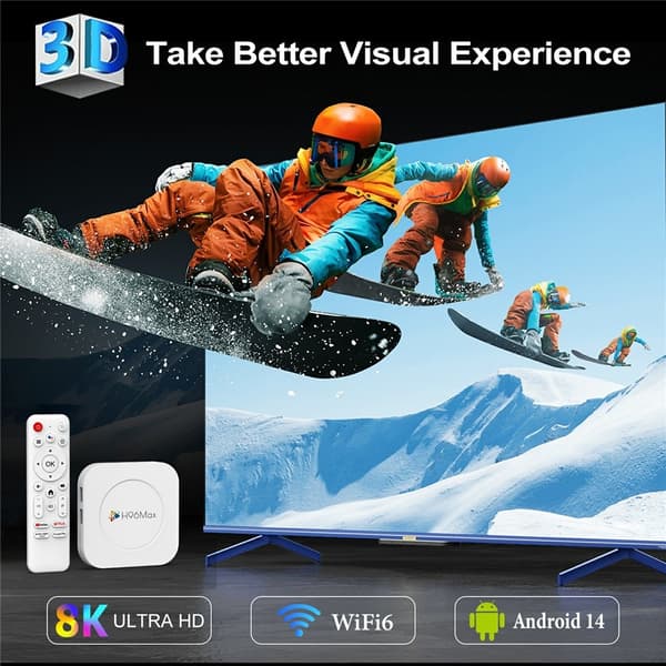 H96 MAX M1 Plus 8K Android TV -boksi 4+32GB WiFi6 BT5.4 Ääniavustaja Mediasoitin White