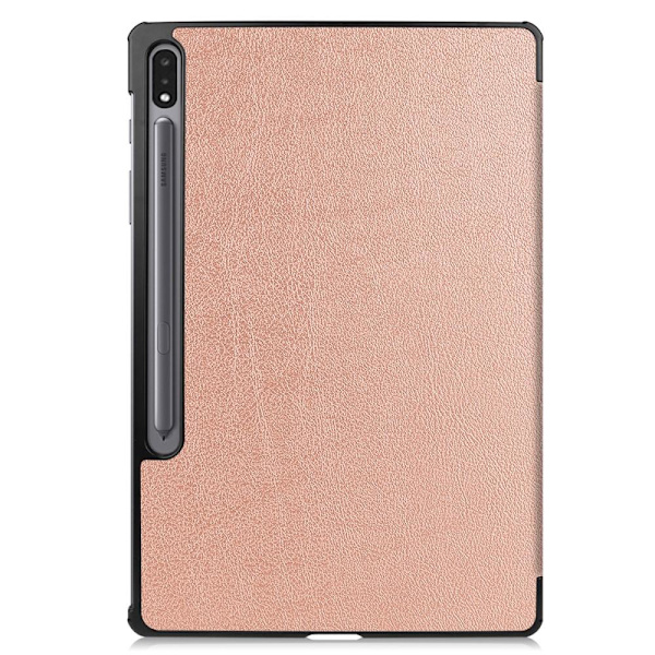 Tri-fold Stand Smart Case for Samsung Galaxy Tab S7 Plus / S8 Plus - RoseGold Pink gold