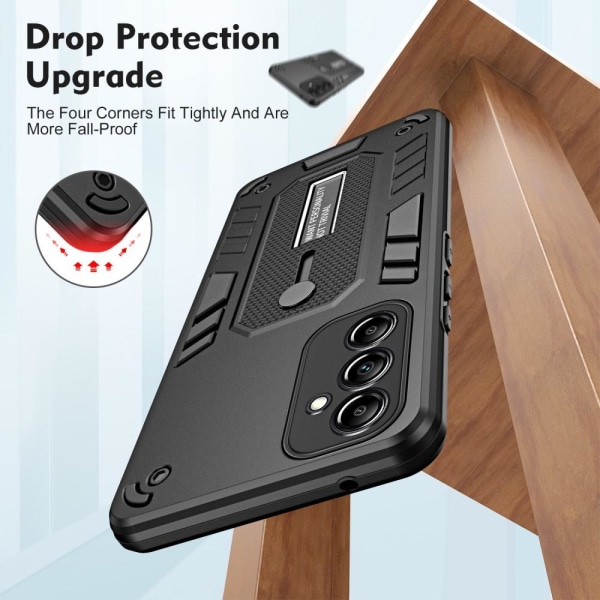 Til Samsung Galaxy A54 5G Kickstand Hybrid-etui Dobbeltlagsbeskyttelse Black