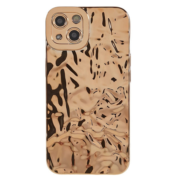 iPhone 15 TPU Kuori Elektroplating Rypistynyt Epätasainen Puhelimen Suojakotelo Gold