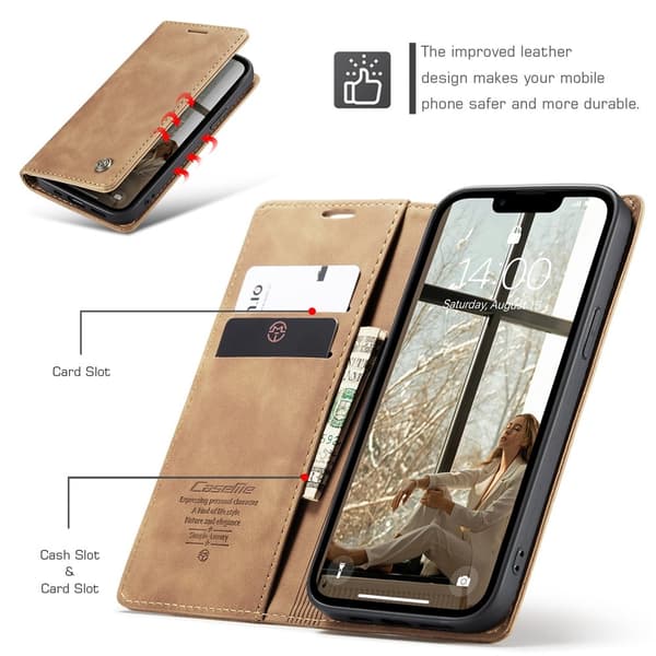 CASEME pungetui til iPhone 17e / 16e Brown