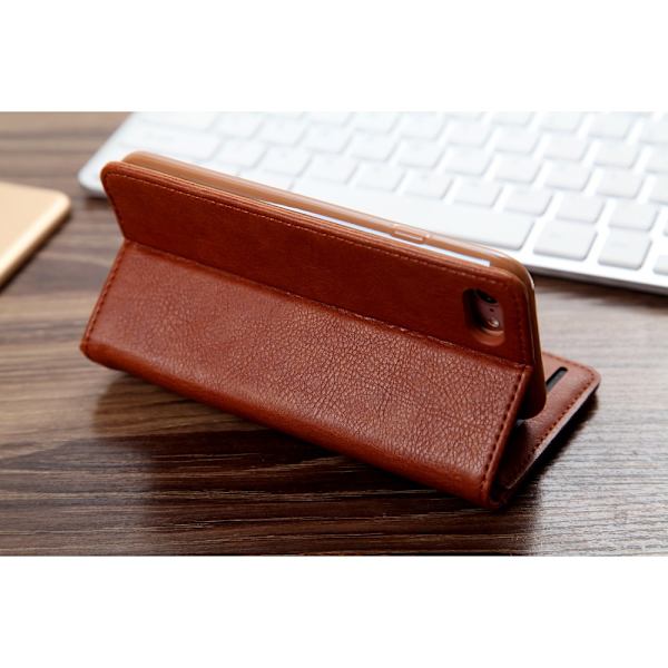 CMAI2 Litchi plånboksfodral till iPhone 7 / 8 / SE (2020) - Brun Brun