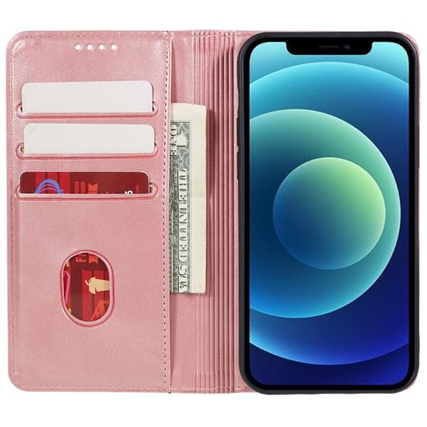 Pengesekk Stativ Telefonveske for iPhone 15 Mobildeksel - Roségull Pink gold