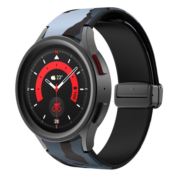 Samsung Galaxy Watch5+4 40 44mm Watch5 Pro 45mm Silikon Rem Kamo grå