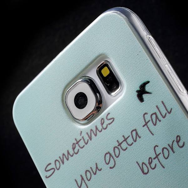 Samsung Galaxy S6 TPU skal Fall Before You Fly Purple