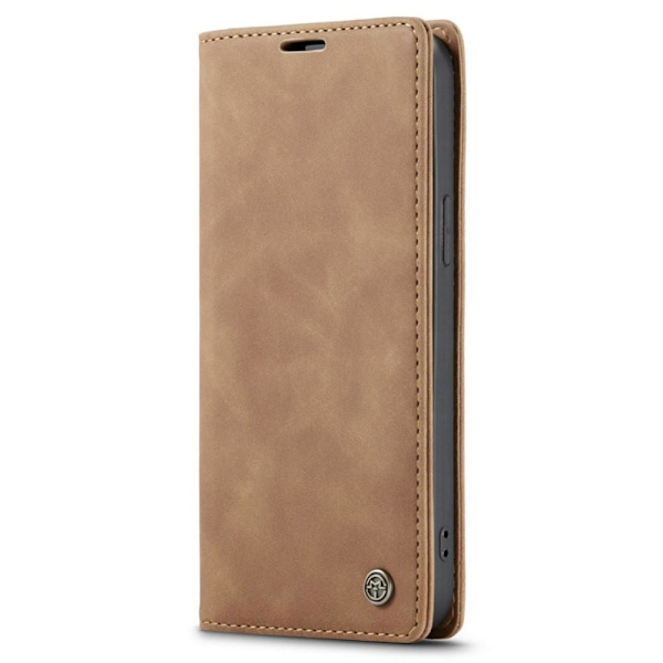 CASEME Retro lompakkokotelo iPhone 14 Prolle - vaaleanruskea Brown