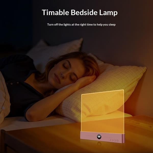 Lampe Læselampe Trinløs dæmpning Transparent akrylpanel Timer med 3 farvetemperaturer White