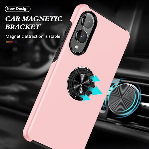 Samsung Galaxy S25 Edge Sormirengas Sivutuen Hybridikotelo Pink