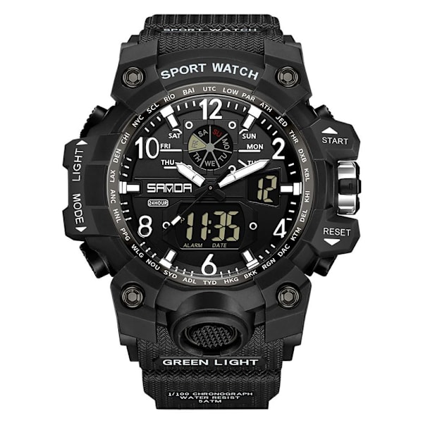 Armbåndsur Armbåndsur Digital vanntett sportsklokke osv Black