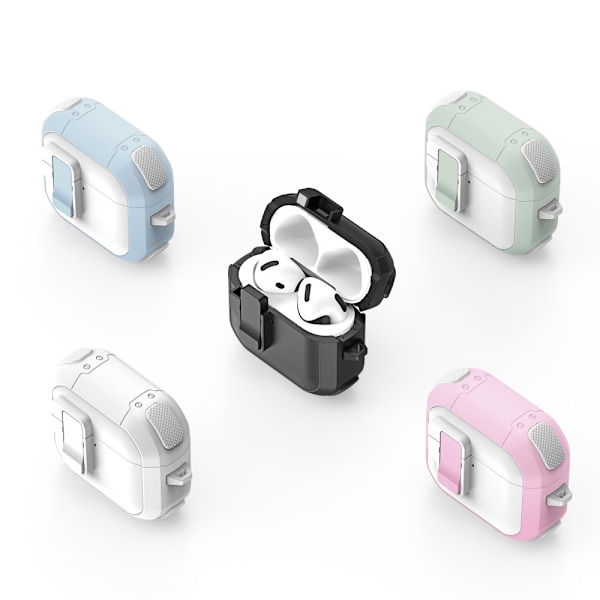 AirPods 4 -kotelolle DUX DUCIS PC+TPU Bluetooth-kotelo / kuori koukulla Black