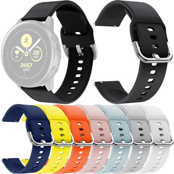 Armbåndstropp til Samsung Galaxy Watch Active Active2 20MM - Svart Black