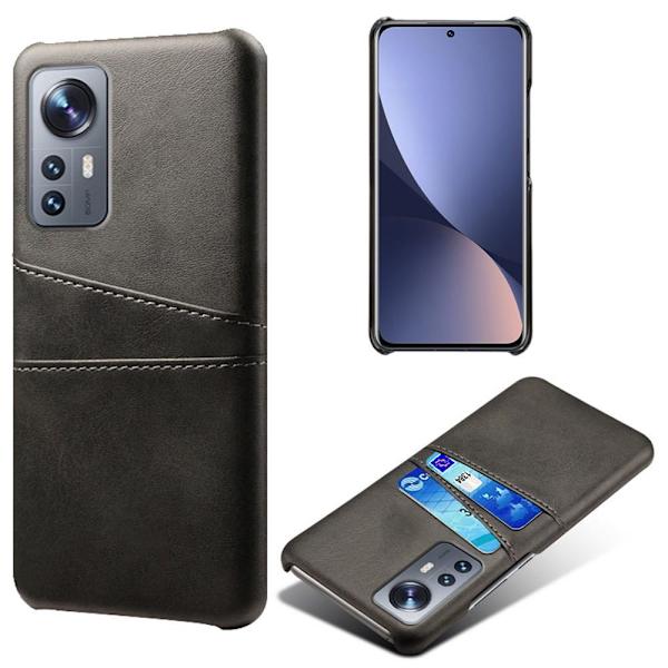 Xiaomi 12 Pro KSQ PU-Lærbelagt Hardt Deksel Black