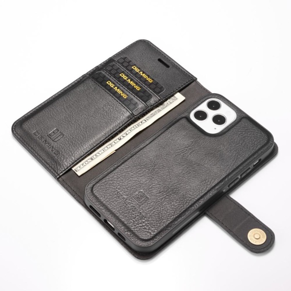 DG.MING iPhone 12 Pro Max tyylikäs lompakkokotelo - musta Black