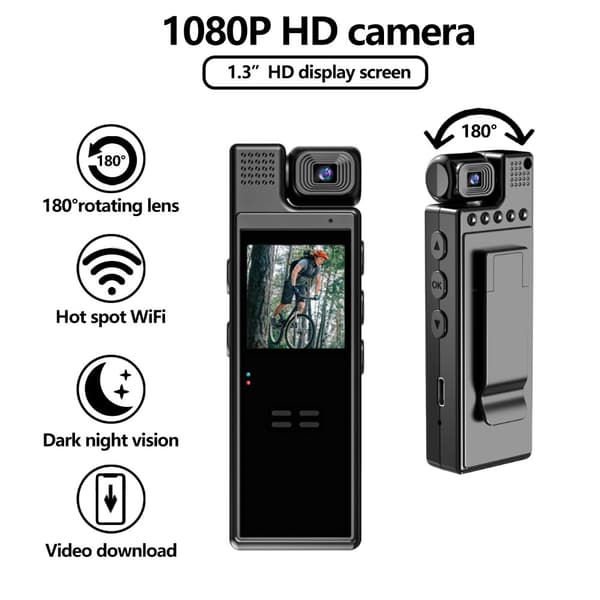 Utomhus sport konferens kamera WiFi HD Night Vision Camera Svart