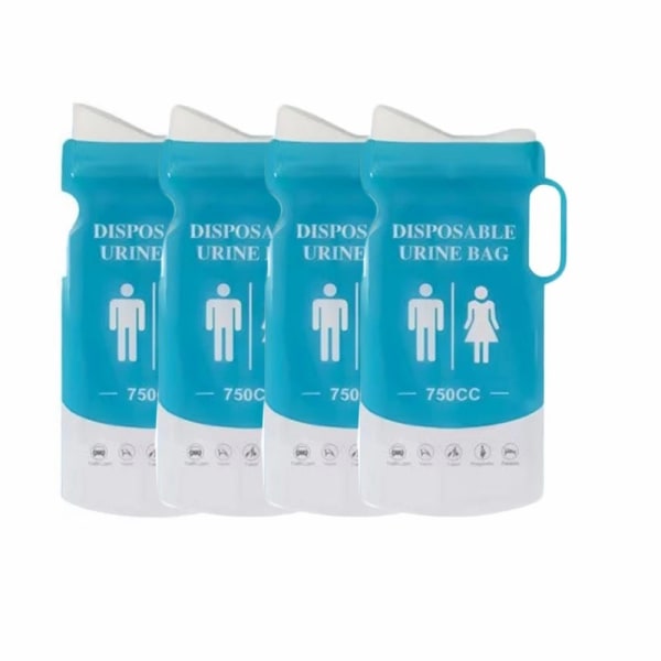 4 stk 750ml biltisse nødurinpose Engangs Campingstrømpe Blue