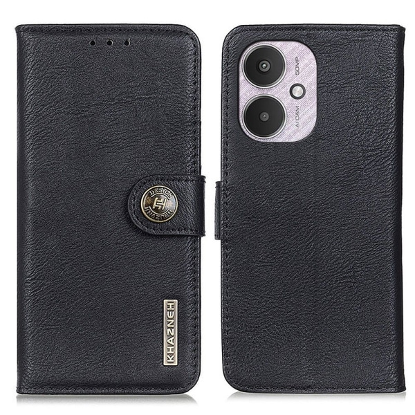 KHAZNEH Xiaomi Redmi 13C Wallet Case Cover Shell Black