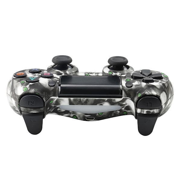 Trådlös spelkontroll för Sony PS4 Bluetooth Gamepad med Vibration - Skull Print grå