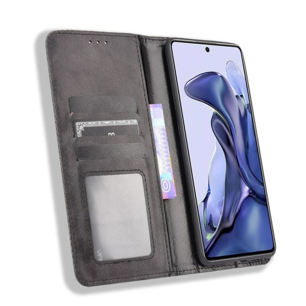 Wallet Stand Flip Phone Case til Xiaomi 11T Pro/Xiaomi 11T - Sort Black