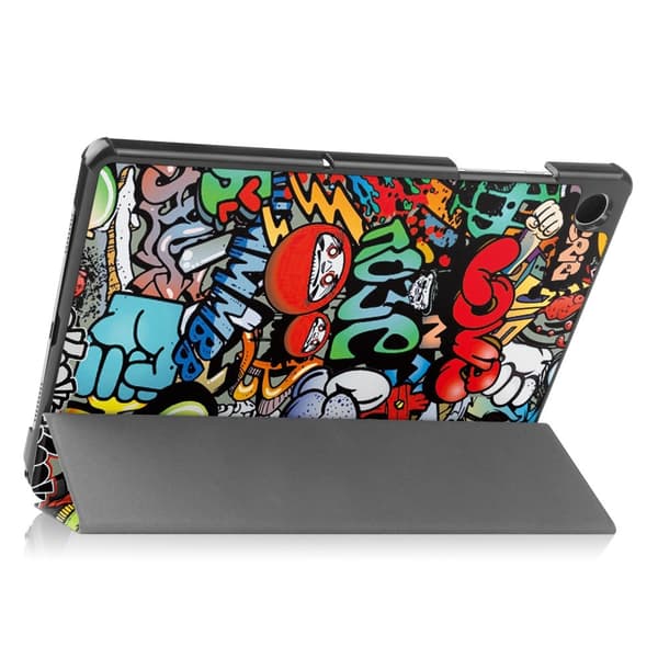 Tri-fold Stativveske for Samsung Galaxy Tab A9+ 11\" - Grafitti Multicolor