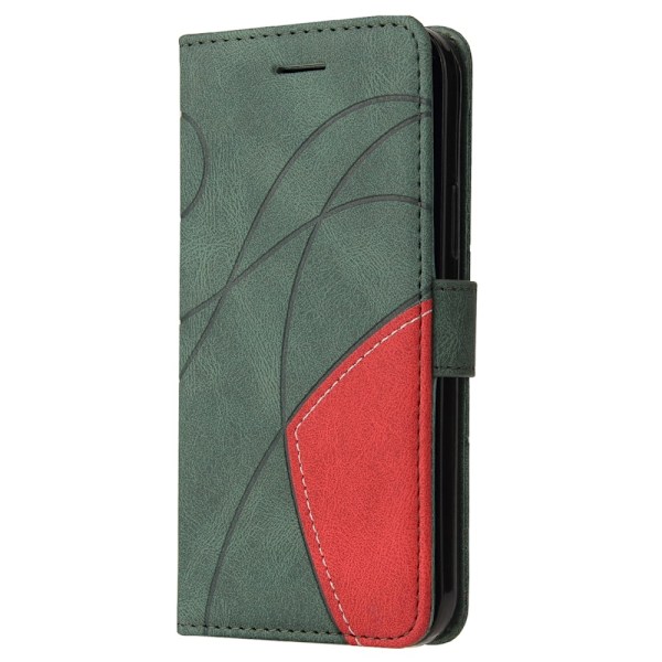 Til Xiaomi Redmi 14C KT-serie-1 dobbeltfarve tegnebog Green