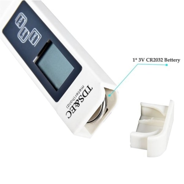 3-in-1-ilmaisintesti vedenlaadulle LCD TDS EC TEMP -testikynä Lämpötila White