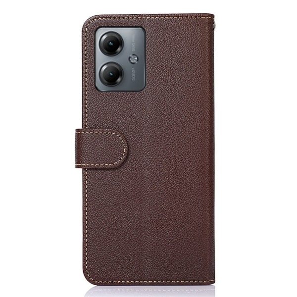 Motorola Moto G14 KHAZNEH Lommebok-deksel - Brun/Blå Brown
