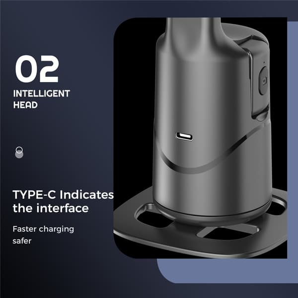 Geststyrd AI Intelligent Auto Tracking Telefongimbal Bluetooth fjärrkontroll Svart