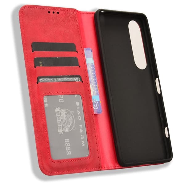 Wallet Stand Flip - telefonetui til Xperia 1 VI Red